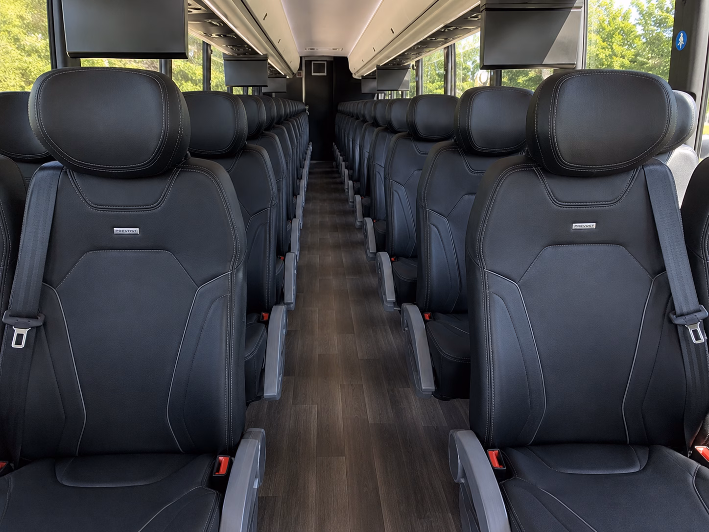 roanoke charter bus rental interior